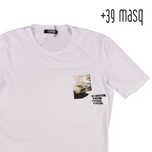 +39 masq（マスク） Uネック半袖Tシャツ T7012 ホワイト L 22801 【S22803】