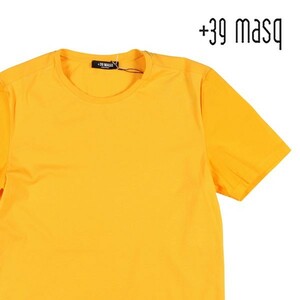 +39 masq（マスク） Uネック半袖Tシャツ T7004 イエロー M 22770yl 【S22785】