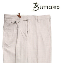 B SETTECENTO（ビーセッテチェント） パンツ MH722-9550PE ライトグレー x ブラウン 34 【S23899】_画像1