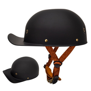ハーフヘルメット 半キャップヘルメット レトロ 野球帽 オープンフェイスヘルメット ヴィンテージスタイル 軽量 男女兼用D-サイズ：M