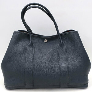 [ beautiful goods ]HERMES| Hermes garden party PMnegon double - indigo X stamp tote bag 500070046