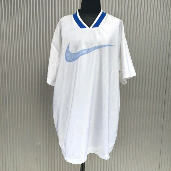 【90s】美品/ナイキNIKE/ビンテージ/ヴィンテージ/古着/ビッグシルエット/オーバーサイズ/ビッグスウッシュ/Vネック/ゲームシャツ/L