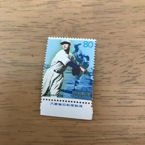 即決　20世紀デザイン切手　第8集　80円切手　沢村栄治投手の活躍　野球　単片