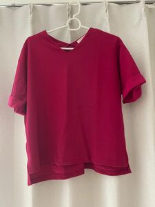 カットソー　ピンク　半袖　フリーサイズ