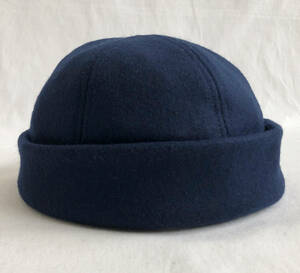 即決/新品【WINNER CAP / アメリカ製 】メルトンウール スカルキャップ/skull cap beanie /X-XLサイズ/ネイビー/セーラー帽 (vt-222c)