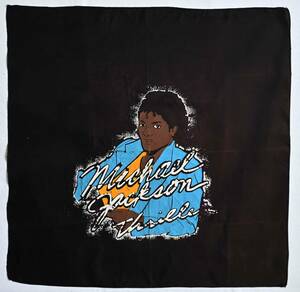  【アメリカ買付/80's ヴィンテージ】Michael Jackson/Thriller タペストリー/55×55cm/ブラック/ポップアート/アメリカ製/激レア