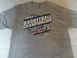 激レア USA購入【Champion】製 カレッジバスケ【2022 NCAA DIVISION 1 MEN'S BASKETBALL CHAMPIONSHIP】 ロゴプリントTシャツUS XL 中古品