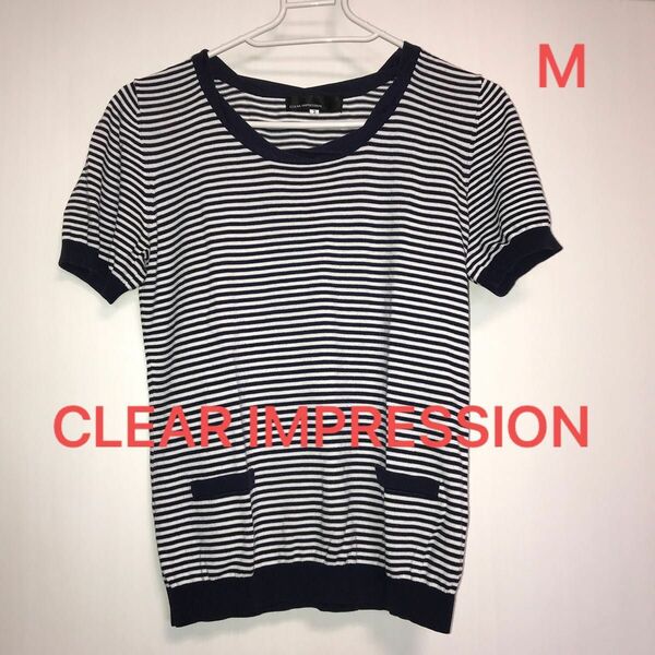 CLEAR IMPRESSION ボーダー トップス 半袖 M