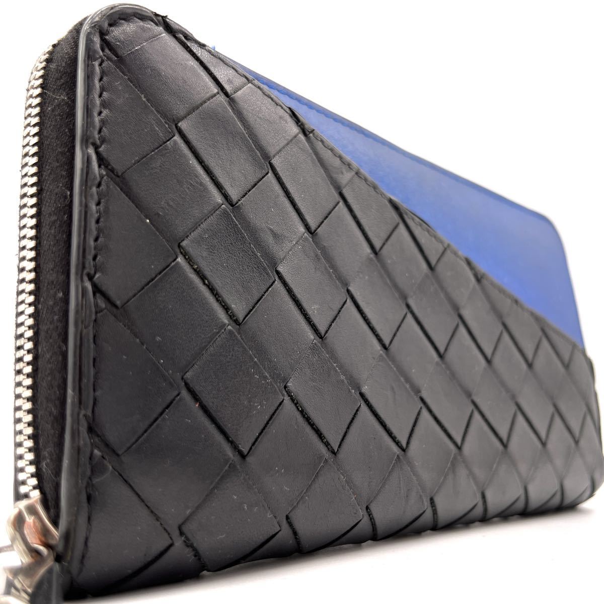 bottega veneta 財布 二つ折り ブルーブラック2トーンカラー 美品