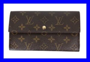 ●美品 ヴィトン VUITTON 三つ折り長財布 モノグラム M61215 ポルトトレゾール インターナショナル 男女兼用 PVC×レザー 革 Z3449