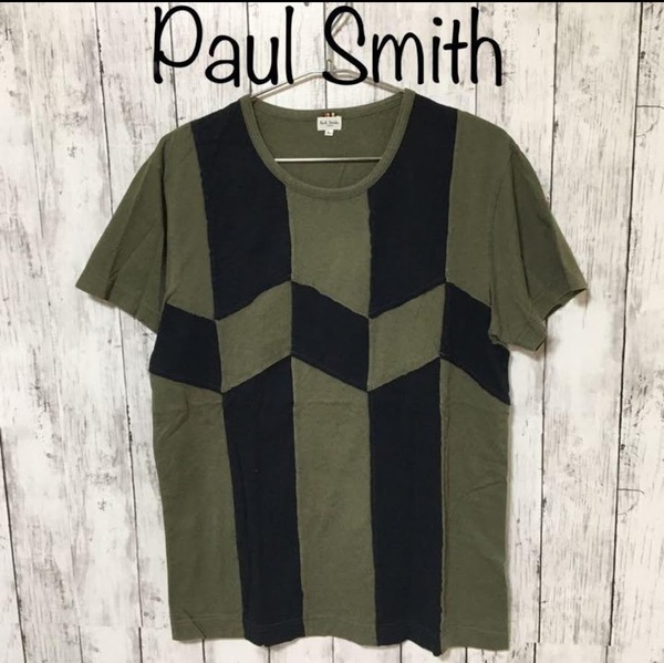 【送料無料】 Paul Smith パネルブロック Tシャツ Lサイズ ポールスミス