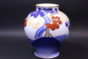 d-3151　オールド香蘭社　色絵花瓶