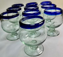 メキシコ産グラスカップ　10グラス(青色)メキシコで購入_画像1