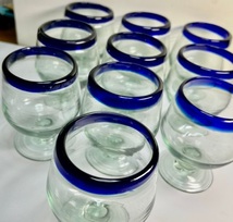 メキシコ産グラスカップ　10グラス(青色)メキシコで購入_画像4