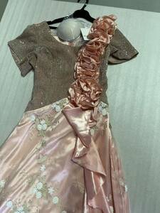  tag equipped * presentation / musical performance ./ chairmanship / party / Mai pcs * pink + pink gold / embroidery long dress 
