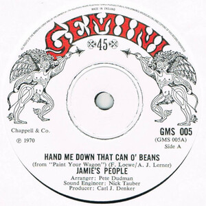 ●JAMIE'S PEOPLE / HAND ME DOWN THAT CAN O' BEANS [UK 45 ORIGINAL 7inch シングル 試聴]