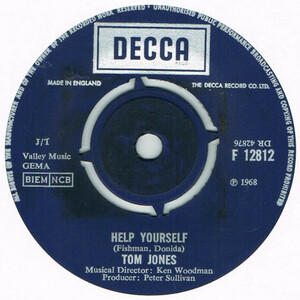 ●TOM JONES / HELP YOURSELF / DAY BY DAY [UK 45 ORIGINAL 7inch シングル DECCA 試聴]