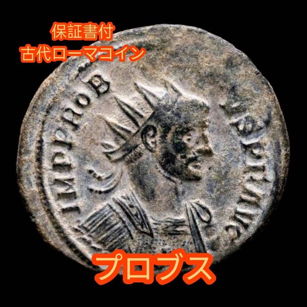 【保証書付】 古代ローマコイン 皇帝プロブス 銀メッキ銅貨 230708a