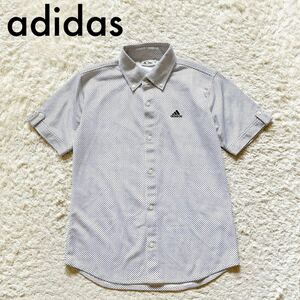 美品 adidas golf アディダス ゴルフ シャツ 半袖 ドット柄 M ストレッチ メンズ O42325-72