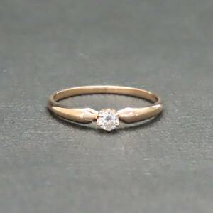  as good as new beautiful goods 4*Cyondosi-K18 yellow gold ring ring diamond 9 number 1.1g