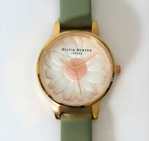 美品 稼働品 OLIVIA BURTON オリビアバートン クオーツ 腕時計 OBW0489 純正レザーバンド 箱 説明書 ショップ袋_画像1