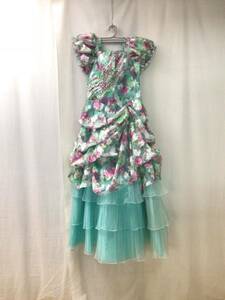 ★S12066【カラードレス 】ウェディングドレス 花柄 キャバ嬢ドレス サイズ表記無し 中古品