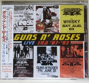 ☆ Guns and Roses Guns N 'Roses Live Ella '87 ~ '93 Live Era с первой ограниченной наклеек 2 -диск с японским изданием в качестве нового ☆