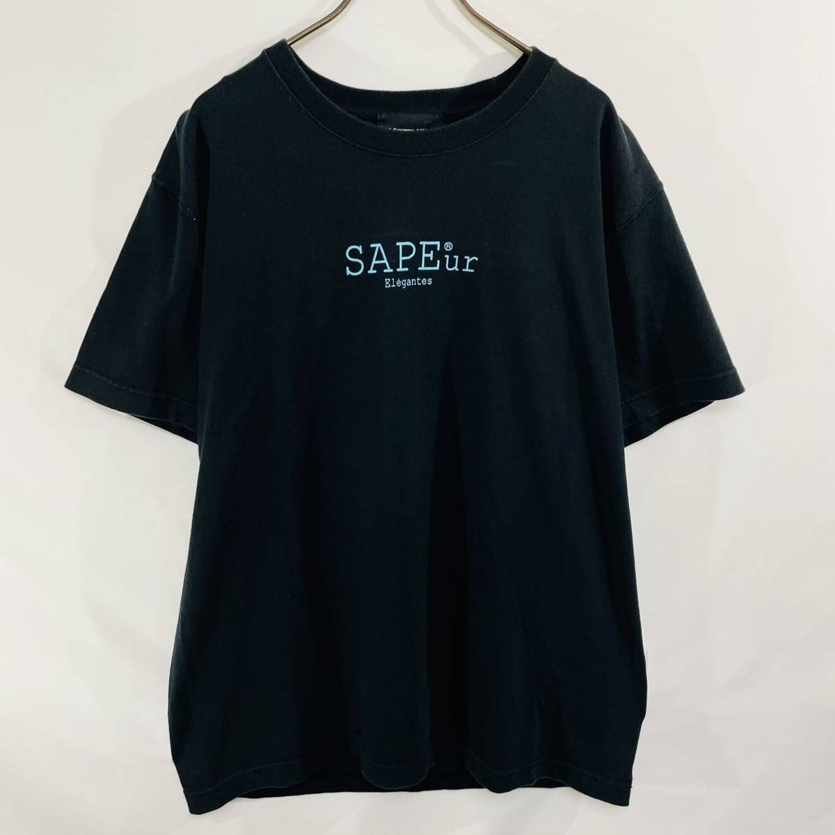 SAPEur Tシャツ デニス ロッドマン バックプリント ブランドロゴ 黒 L