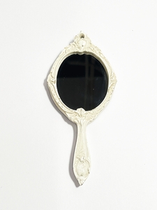  new goods antique style hand mirror Mini size small mirror mirror mirror hand-mirror cosmetics tool white 