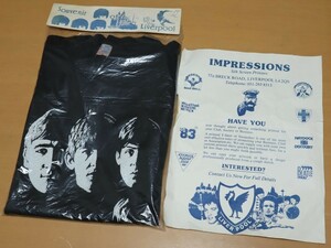 デッドストック 80s 英国製 The Beatles ビンテージ ビートルズ Tシャツ M ブラック 黒 バンド ロック ジョンレノン