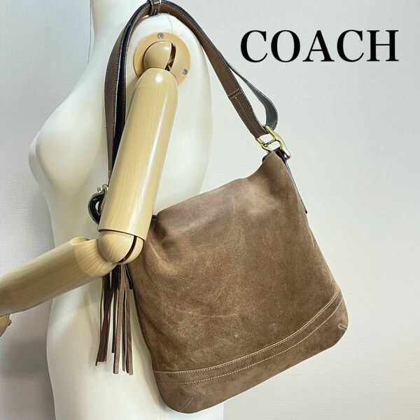 ■美品■ COACH コーチ スエード 2way ショルダーバッグ ブラウン