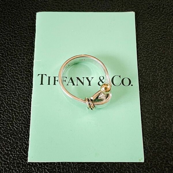 【Tiffany&Co.(ティファニー)●指輪 フック&アイ SV925×K18 7号〜8号／美品】