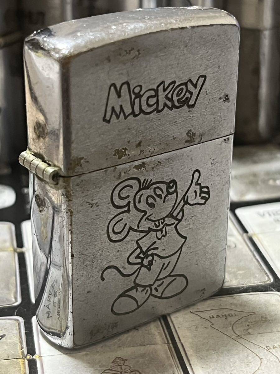 貴重 ZIPPO 当時物 VETNAM Military ZIPPO Mickey Mouse 64 FROM 65 US