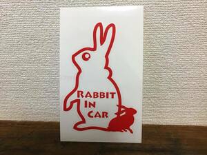 * stock adjustment Sale* # Rabbit in car rabbit ... rabbit . animal cutting sticker seal deco # red A