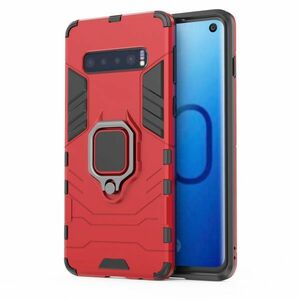 T在庫処分 赤 Galaxy S10 指リング付き ケース SC-03L SCV41 衝撃吸収 カバー ギャラクシー 本体 保護 丈夫な耐衝撃 スタンド機能 サムセン