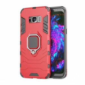 T在庫処分 赤 Galaxy S8 指リング付き ケース SC-02J SCV36 スタンド 衝撃吸収 カバー ギャラクシー 本体保護 画面割れ 破損にくい 丈夫