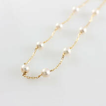 ＜MIKIMOTO＞　K18　パール　ステーションブレスレット　5.0mm　【CGO6906】_画像2