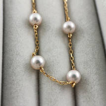 ＜MIKIMOTO＞　K18　パール　ステーションブレスレット　5.0mm　【CGO6906】_画像3