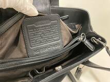 ◆【美品】COACH コーチ ブラック メタル キャンバス トートバッグ ショルダーバッグ レディース_画像8