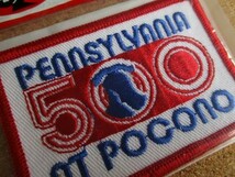 80s SWISS MADE ポコノ レースウェイ ペンシルバニア PENNSYLVANIA 500 AT POCONO ビンテージ 刺繍 ワッペン /NASCAR アメリカ USA パッチ_画像3