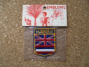 70s ハワイ HAWAII 州旗 ビンテージ刺繍ワッペン/FLAGサーフィンPATCH観光ルネラルーお土産スーベニア旅行アメリカUSAパッチSURF D13