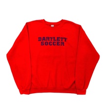 GILDAN クルーネックスウェット L レッド 裏起毛 ビッグサイズ BARTLETT SOCCER プリント 00年代_画像2