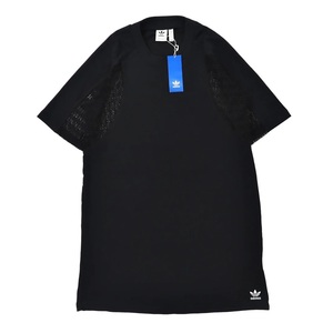 ADIDAS ORIGINALS ワンピース レースTEEドレス L ブラック コットン GVR17 未使用品