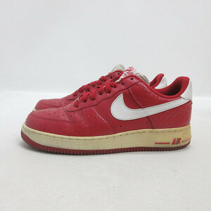 y■【26cm】ナイキ/NIKEエアフォース1 AIR FORCE 1クロコダイル レザースニーカー■赤MENS/30【中古】