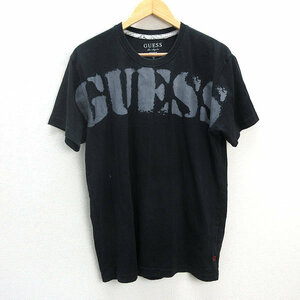 z# Guess /GUESS Logo принт футболка [M] чёрный /men's/21[ б/у ]