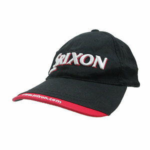 k■スリクソン/SRIXON ロゴ刺繍 ゴルフキャップ CAP 帽子【フリーサイズ】黒/MENS■80【中古】