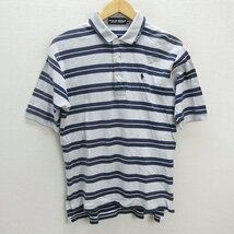 z■ポロラルフローレン/POLO RalphLauren GOLF 半袖ポロシャツ ゴルフウエア【M】灰紺/men's/103【中古】_画像1