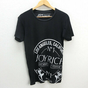 z■ジョイリッチ/JOY RICH LOSANGELES 半袖プリントTシャツ【S】黒/MENS/132【中古】