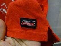 全国送料無料 ディッキーズ Dickies 美濃屋製 メンズ 半袖 赤色 右裾にBIGプリントオーバーサイズ仕様のTシャツ Lサイズ_画像6