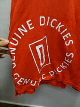 全国送料無料 ディッキーズ Dickies 美濃屋製 メンズ 半袖 赤色 右裾にBIGプリントオーバーサイズ仕様のTシャツ Lサイズ_画像5